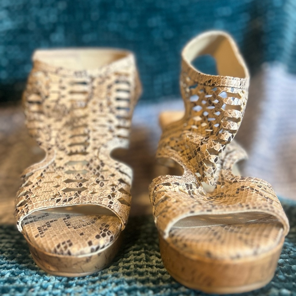 Size 9 snake skin wedges